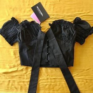 NWT PrettyLittleThing Cropped Frill Blouse